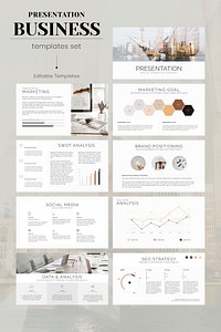 Professional business presentation psd editable template set