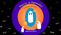 Halloween vector party invitation banner template for kids