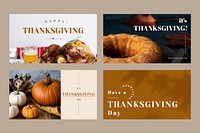 Thanksgiving vector editable banner template set
