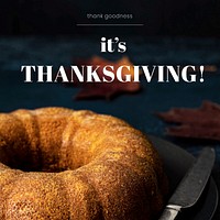 Thanksgiving fruitcake vector template for social media post