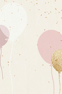 Luxury balloon vector background celebration in pink and gold tone