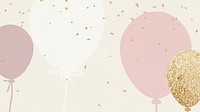 Luxury balloon vector background celebration in pink and gold tone