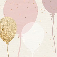 Luxury balloon celebration background illustration in pink and gold tone