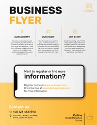 Editable business flyer template psd with mobile screen mockups
