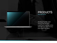 Business plan presentation template vector products and services page