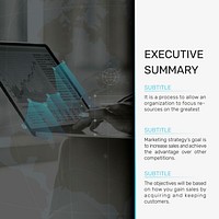 Executive summary business template vector social media post