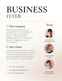 Feminine business flyer template vector for beauty brand