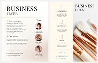 Editable business flyer template vector in feminine style design