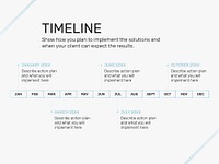 Business company presentation slide template vector with timeline topic
