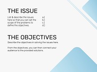 Business company presentation slide template vector with objectives topic