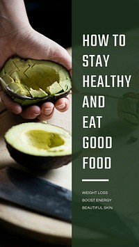 Healthy living template vector for social media story