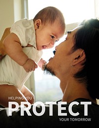 Protect tomorrow insurance for family&rsquo;s health ad poster