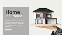 Home insurance banner template psd with editable text 