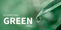 Environment banner editable template vector with green leaf
