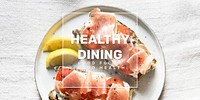 Healthy dining banner template vector