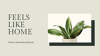 Inspirational quote botanical template vector with sansevieria plant blog banner in minimal style