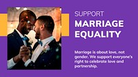 Support marriage equality LGBTQ pride month celebration blog banner