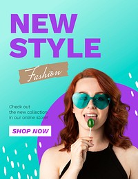 Women's fashion flyer template, promotion ad psd