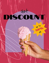 Dessert shop flyer template, promotion ad psd