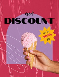 Dessert shop flyer template, promotion ad vector
