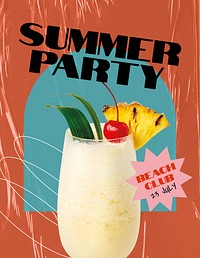 Summer party flyer template,  promotion ad vector