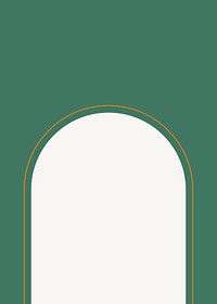 Arch frame background, aesthetic green design vector