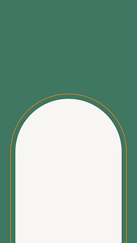 Arch frame background, aesthetic green design vector