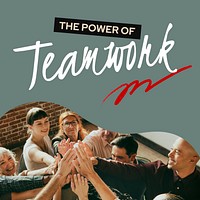 Teamwork Instagram post template, collaboration photo vector