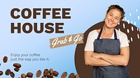 Coffee shop PowerPoint presentation template, promotion ad vector