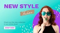 Women's fashion PowerPoint presentation template, promotion ad vector