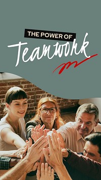 Teamwork Instagram story template, collaboration photo vector