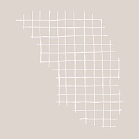 Aesthetic grid pattern, white doodle element