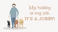 Dog walker blog banner template, editable hobby design vector