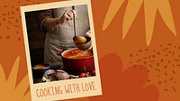 Cooking hobby blog banner template, editable design  vector