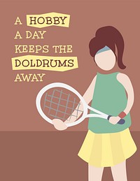 Tennis flyer template, editable hobby design vector