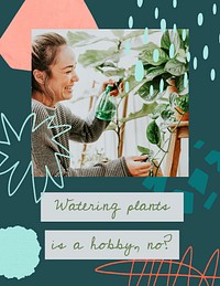 Plant shop flyer template, editable hobby design psd