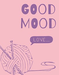 Good mood  flyer template, knitting design psd