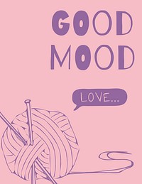 Good mood flyer template, knitting design vector