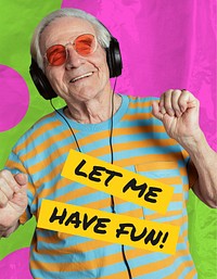 Music lover flyer template, senior adult design psd