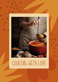 Cooking hobby poster template, editable design vector