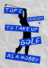 Golf hobby poster template, sport design vector