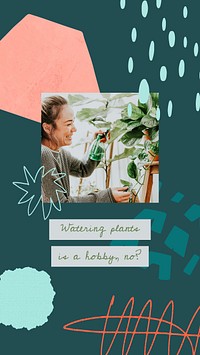 Plant shop Facebook story template, editable hobby design vector