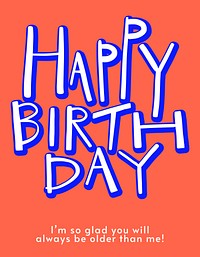 Birthday greeting flyer template, colorful typography vector