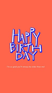 Birthday greeting Instagram story template, colorful typography vector