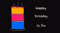 Birthday cake doodle presentation template vector