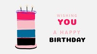 Birthday cake doodle presentation template vector