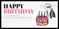 Vintage fashion Twitter post template, birthday greeting card vector