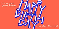 Birthday greeting Twitter post template, colorful typography vector