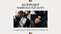 Marriage equality presentation template, gay rights campaign vector