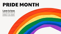 Pride month rainbow presentation template, LGBTQ community support campaign vector